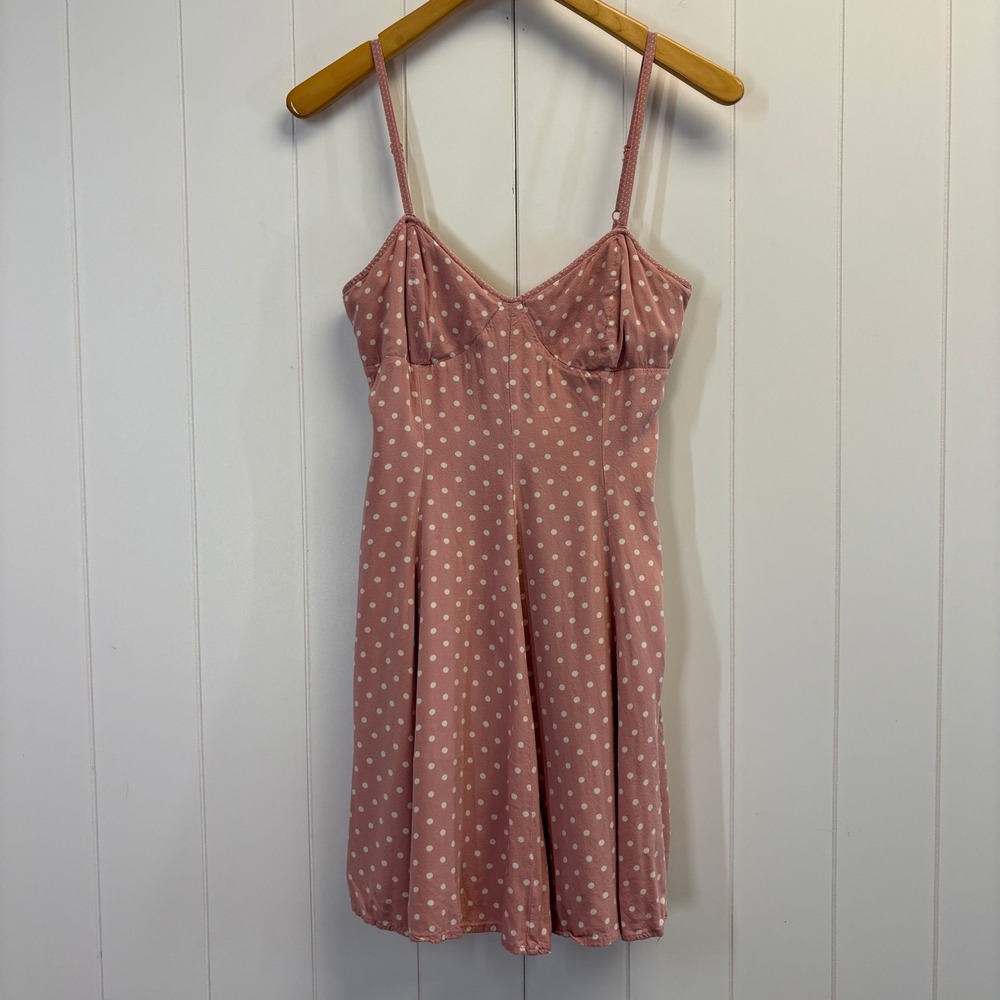 American Eagle Y2K Coquette Polka Dot Mini Dress Size S Retro Boho Rockabilly